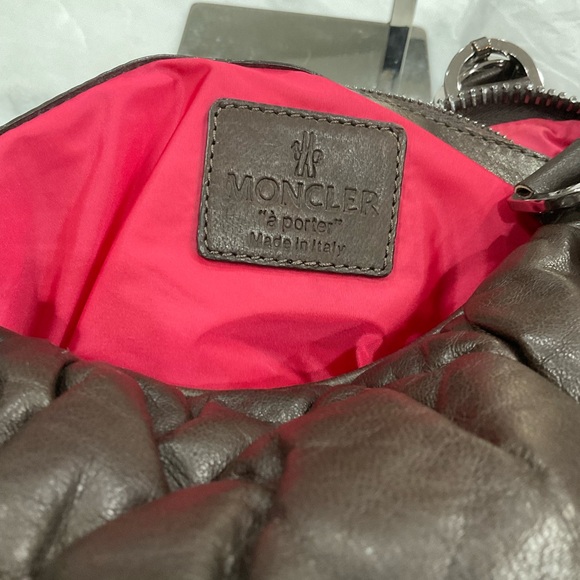 Moncler Brown Leather Made in Italy 2 Way Bag EUC - Picture 11 of 14